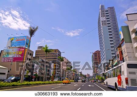 Stock Image - Taiwan, Kaohsiung cityscape. Fotosearch