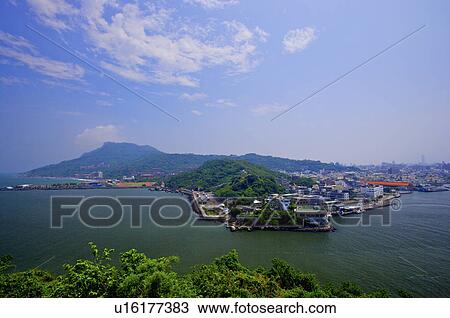 Stock Image - Taiwan, Kaohsiung, Kaohsiung Harbor. Fotosearch