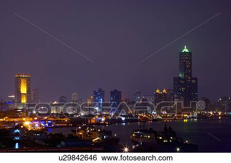 Stock Photograph - Taiwan, Kaohsiung, Kaohsiung Harbor. Fotosearch