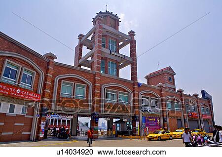 Stock Image - Taiwan, Kaohsiung, Qijin, Ferry Terminal. Fotosearch