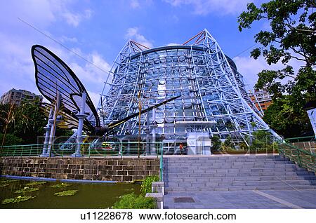 Stock Photo - Taiwan, Taichung, National Museum of Natural Science, Botanical Garden, Tropical Rainforest Greenhouse. Fotosearch