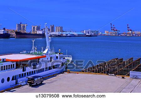 Taiwan, Taichung, Taichung Harbor View Large Photo Image Stock Photo - Taiwan, Taichung, Taichung Harbor. Fotosearch