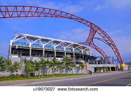 Stock Photo - Taiwan, Taichung, Taichung Intercontinental Baseball Stadium. Fotosearch