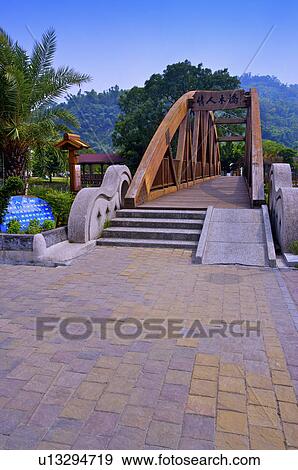 Taiwan, Taichung, Dongfong Bikeway, Lover Wooden Bridge View Large Photo Image Stock Photo - Taiwan, Taichung, Dongfong Bikeway, Lover Wooden Bridge. Fotosearch