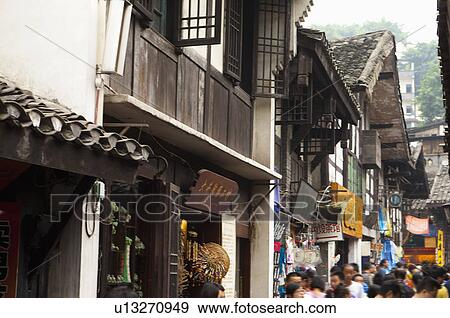 Stock Photo - China, Chongqing, Ciqikou Town. Fotosearch