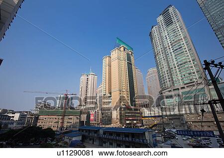 China, Chongqing, Commercial Street View Large Photo Image Stock Image - China, Chongqing, Commercial Street. Fotosearch