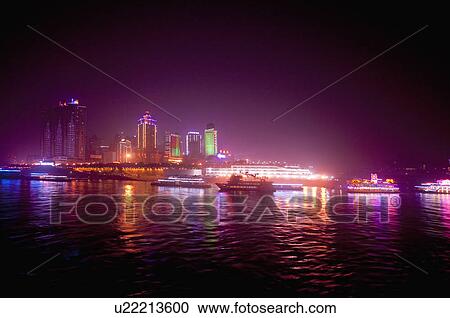 China, Chongqing, Convergence Of Two Rivers, Chaotianmen Pier View Large Photo Image Stock Image - China, Chongqing, Convergence Of Two Rivers, Chaotianmen Pier. Fotosearch