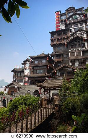 China, Chongqing, Hongyadong, Foreigners Street View Large Photo Image Stock Image - China, Chongqing, Hongyadong, Foreigners Street. Fotosearch