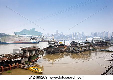 Stock Photo - China, Chongqing, Jialing River. Fotosearch