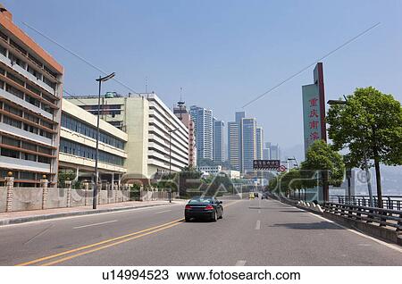 Stock Image - China, Chongqing, Nanbin Road. Fotosearch