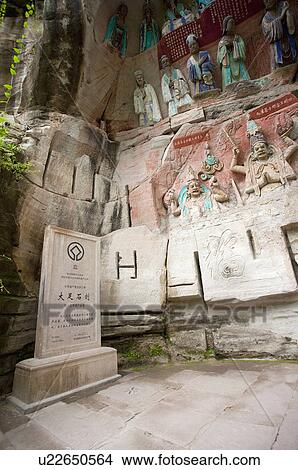 Picture - Baoding Mountain Rock Carvings in Chongqing, The Dazu Rock Carvings, China. Fotosearch