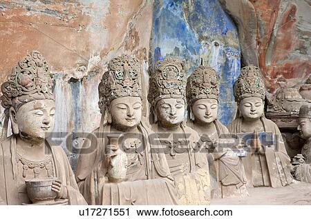 Baoding Mountain Rock Carvings in Chongqing, The Dazu Rock Carvings, China View Large Photo Image Stock Image - Baoding Mountain Rock Carvings in Chongqing, The Dazu Rock Carvings, China. Fotosearch