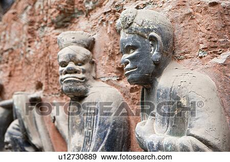 Baoding Mountain Rock Carvings in Chongqing, The Dazu Rock Carvings, China View Large Photo Image Stock Photo - Baoding Mountain Rock Carvings in Chongqing, The Dazu Rock Carvings, China. Fotosearch