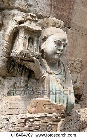 Baoding Mountain Rock Carvings in Chongqing, The Dazu Rock Carvings, China View Large Photo Image Stock Photo - Baoding Mountain Rock Carvings in Chongqing, The Dazu Rock Carvings, China. Fotosearch