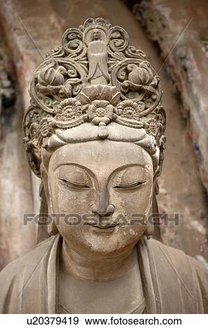 Stock Photo - Baoding Mountain Rock Carvings in Chongqing, The Dazu Rock Carvings, China. Fotosearch