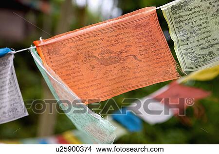 Picture - Prayer flags in Baoding Mountain, Chongqing, China. Fotosearch