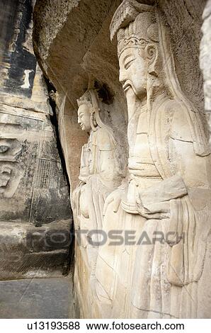Statue Of Mountain Deity, The Dazu Rock Carvings, Chongqing, China View Large Photo Image Stock Photo - Statue Of Mountain Deity, The Dazu Rock Carvings, Chongqing, China. Fotosearch