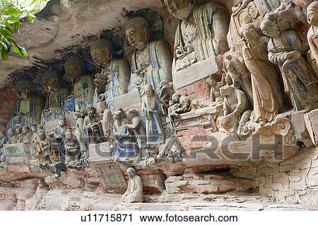 Stone Carving, depicting a Buddhist story from the Scripture on the Kindness of Parents, The Dazu Rock Carvings, Chongqing, China View Large Photo Image Stock Image - Stone Carving, depicting a Buddhist story from the Scripture on the Kindness of Parents, The Dazu Rock Carvings, Chongqing, China. Fotosearch