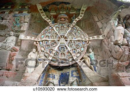 Stone Carving Depicting the Buddhist stories of "Transmigration in Six Ways", Chongqing, The Dazu Rock Carvings, China View Large Photo Image Stock Image - Stone Carving Depicting the Buddhist stories of "Transmigration in Six Ways", Chongqing, The Dazu Rock Carvings, China. Fotosearch