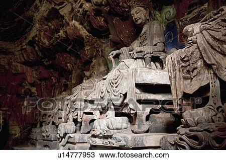 Stone Carving Showing Buddha Preaching, The Dazu Rock Carvings, Chongqing, China View Large Photo Image Stock Image - Stone Carving Showing Buddha Preaching, The Dazu Rock Carvings, Chongqing, China. Fotosearch