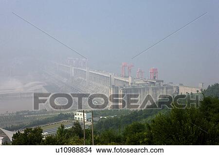 Picture - China, Yangtze River, Three Gorges, Three Gorges Dam. Fotosearch