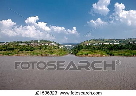 Stock Image - China, Yangtze River, Three Gorges. Fotosearch