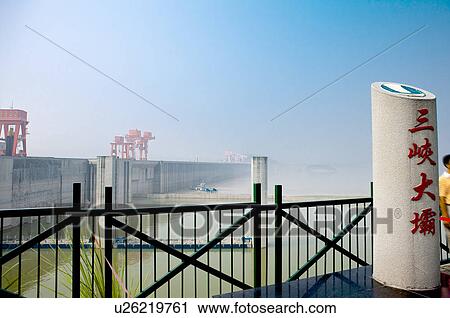 China, Yangtze River, Three Gorges, Three Gorges Dam View Large Photo Image Stock Image - China, Yangtze River, Three Gorges, Three Gorges Dam. Fotosearch