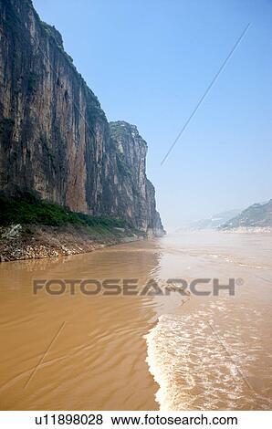China, Yangtze River, Three Gorges, Qutang Gorge View Large Photo Image Stock Photo - China, Yangtze River, Three Gorges, Qutang Gorge. Fotosearch