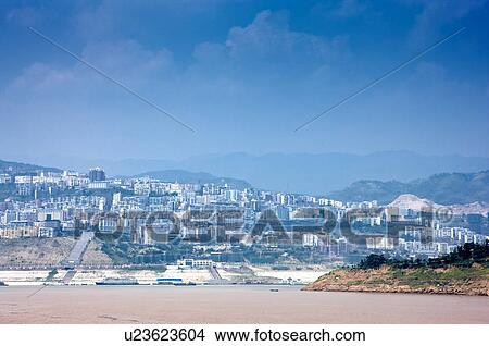 Picture - China, Yangtze River, Three Gorges, Wu Gorge, Wushan. Fotosearch