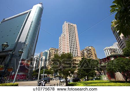 China, Macou, City Street View Large Photo Image Stock Photo - China, Macou, City Street. Fotosearch