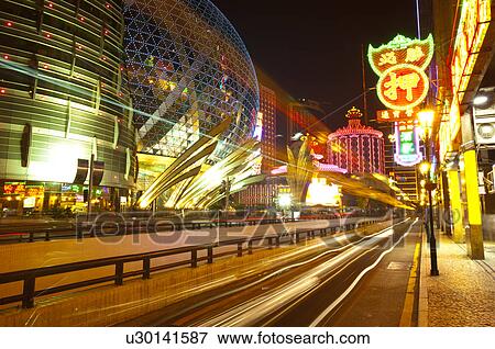 China, Macou, City Street View Large Photo Image Stock Photo - China, Macou, City Street. Fotosearch
