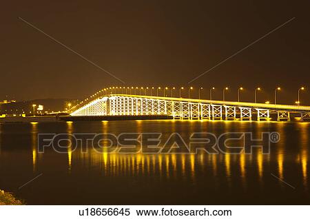 Stock Photography - China, Macou, Macau Taipa Bridge. Fotosearch