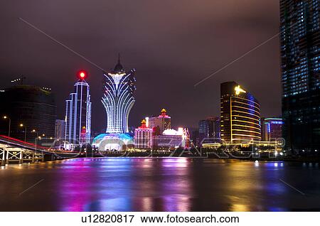 China, Macou, Nightlife View Large Photo Image Stock Photo - China, Macou, Nightlife. Fotosearch