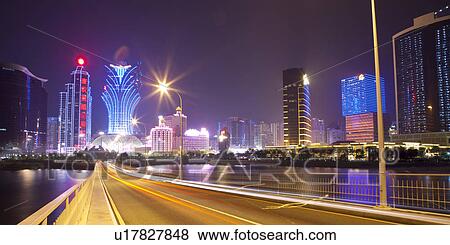 Stock Photo - China, Macou, Nightlife. Fotosearch