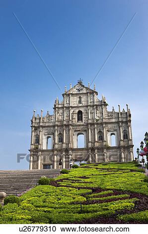 Stock Image - China, Macou, Ruins of Saint Paul's, UNESCO, World Cultural Heritage. Fotosearch