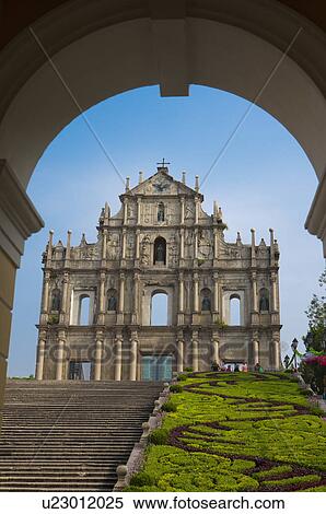 China, Macou, Ruins of Saint Paul's, Company Of Jesus Square, UNESCO, World Cultural Heritage View Large Photo Image Stock Photography - China, Macou, Ruins of Saint Paul's, Company Of Jesus Square, UNESCO, World Cultural Heritage. Fotosearch