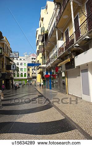 Stock Photo - China, Macou, Senado Square, UNESCO, World Cultural Heritage. Fotosearch