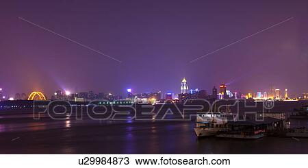 China, Hubei Province, Wuhan, Hankou, Nightlife View Large Photo Image Stock Image - China, Hubei Province, Wuhan, Hankou, Nightlife. Fotosearch