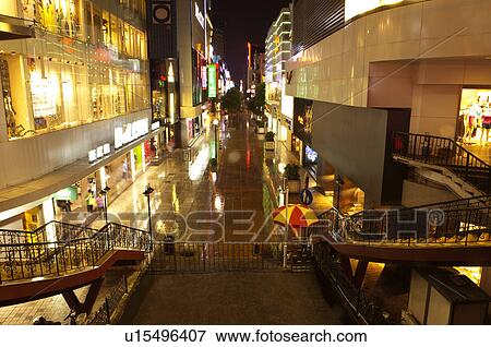 China, Hubei Province, Wuhan, Hankou, Hanjiang Road, Pedestrian Street, Nightlife View Large Photo Image Stock Photo - China, Hubei Province, Wuhan, Hankou, Hanjiang Road, Pedestrian Street, Nightlife. Fotosearch