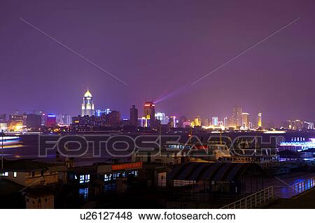 China, Hubei Province, Wuhan, Hankou, Nightlife View Large Photo Image Stock Photo - China, Hubei Province, Wuhan, Hankou, Nightlife. Fotosearch