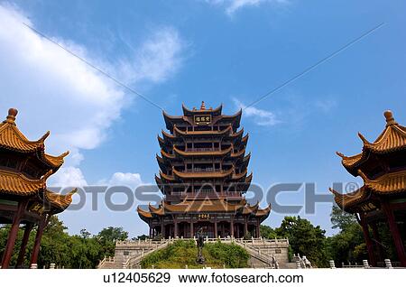 China, Hubei Province, Wuhan, Wuchang, Yellow Crane Tower View Large Photo Image Stock Photo - China, Hubei Province, Wuhan, Wuchang, Yellow Crane Tower. Fotosearch