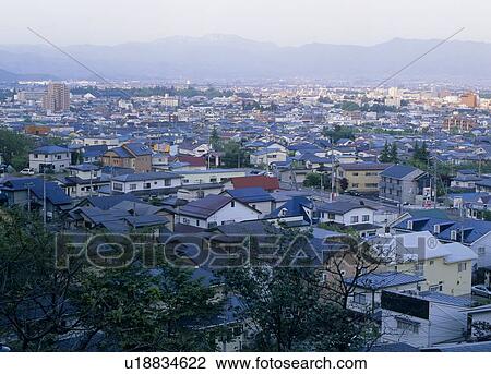 Stock Image - Aizuwakamatsu City, Fukushima, Japan. Fotosearch