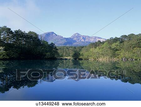 Bisyamon-numa Pond, Kitashiobara, Fukushima, Japan View Large Photo Image Stock Photo - Bisyamon-numa Pond, Kitashiobara, Fukushima, Japan. Fotosearch
