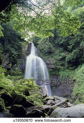 Stock Image - Choshigataki Falls, Koriyama, Fukushima, Japan. Fotosearch