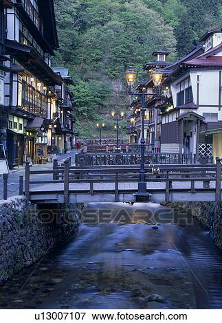 Ginzan Onsen, Obanazawa, Yamagata, Japan View Large Photo Image Stock Photo - Ginzan Onsen, Obanazawa, Yamagata, Japan. Fotosearch