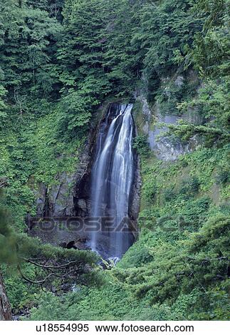 Stock Photography - Mokake Falls, Hinoemata, Fukushima, Japan. Fotosearch