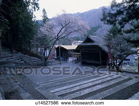 Stock Photograph - Playhouse for Hinoemata Kabuki, Hinoemata, Fukushima, Japan. Fotosearch