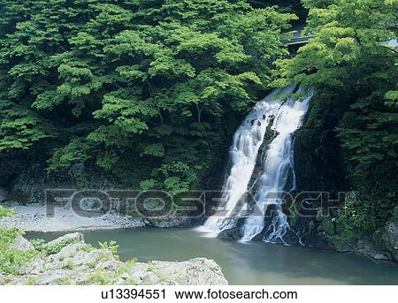 Stock Image - Semi Gorge, Mogami, Yamagata, Japan. Fotosearch