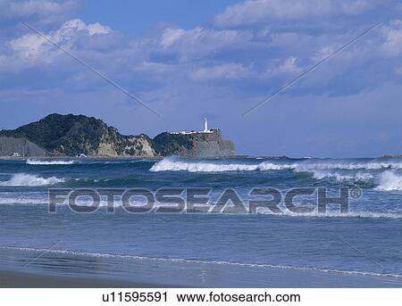 Stock Image - Shioyazaki Lighthouse, Iwaki, Fukushima, Japan. Fotosearch