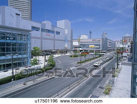 Stock Photograph - Yamagata Station, Yamagata, Yamagata, Japan. Fotosearch